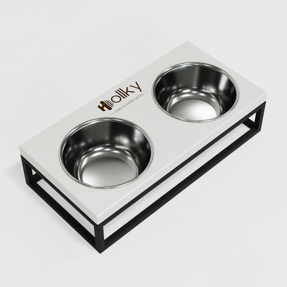 Миски на подставке для маленьких собак и котов Hollky Base S (2 × 0,45 л) BS-36187-BLWH | Зображення 8