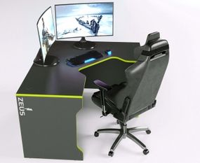 Стол геймерский ZEUS TRON-2 Stalker черныйзеленый