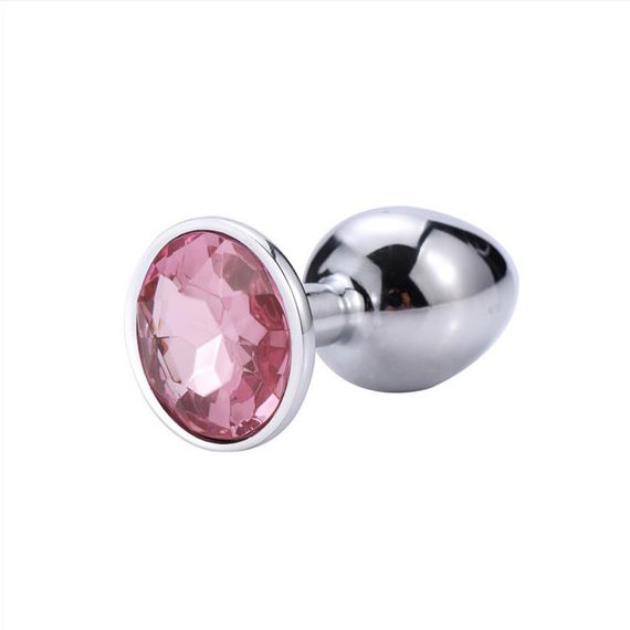 Набор анальных пробок с камушками розового цвета (S,M,L) | Зображення 5