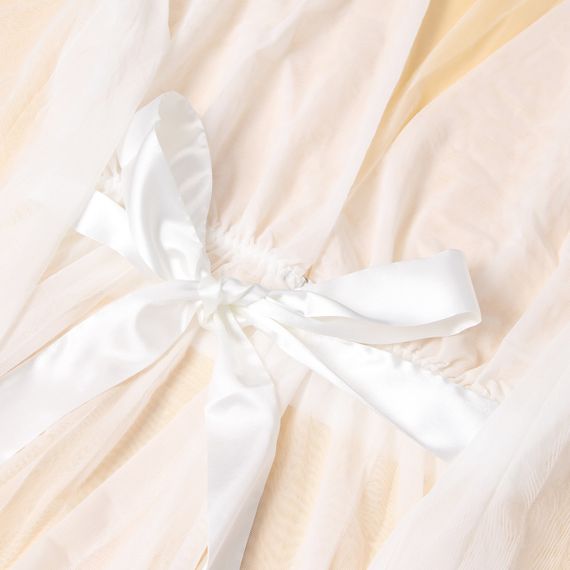 Халат Star Night з рюшами та поясом, білий, M-L  sexstyle | Зображення 9