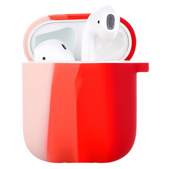 Силіконовий футляр Colorfull для навушників AirPods 1/2 Розовый / Красный