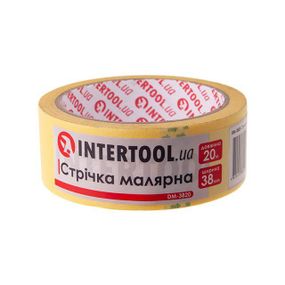 Стрічка малярська 38 мм, 20 м, жовта INTERTOOL DM-3820