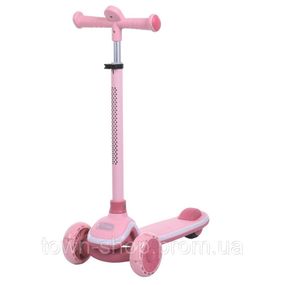 Детский самокат 3-х колесный 5566-pink, до 25 кг