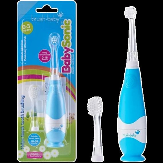 Дитяча електрична зубна щітка Brush-Baby BabySonic (від 0 до 3 років) Блакитна (BB BabySonic B) | Зображення 1