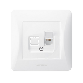 BINERA білий Розетка внутрішня 1-а CAT6 комп'ютерна Videx