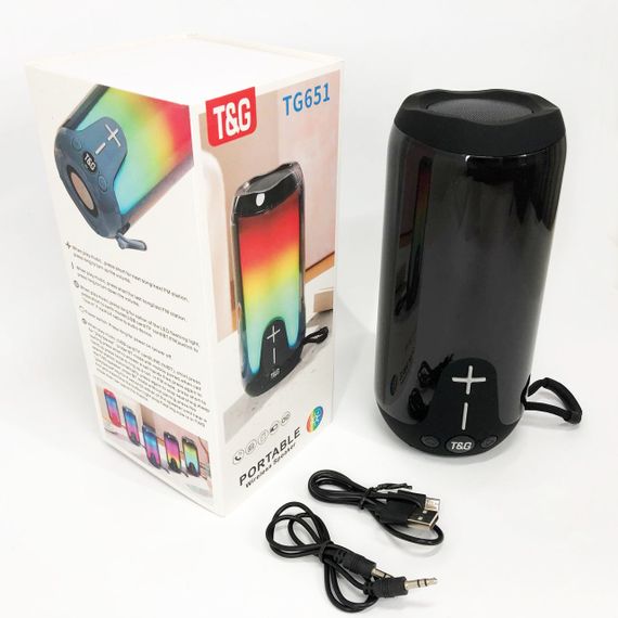 Bluetooth колонка з led підсвічуванням TG651, Портативна акустична bluetooth колонка SJ-69 | Зображення 5
