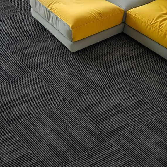 Плитка під ковролін без клейового шару 500х500х4мм Чорно-сірий SW-00002713 | Зображення 5