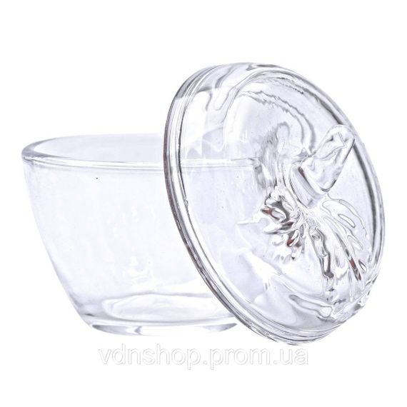 Конфетница с крышкой Ø 9.5 см ваза конфетница круглая стеклянная в форме яблока HP-4-101 | Зображення 2