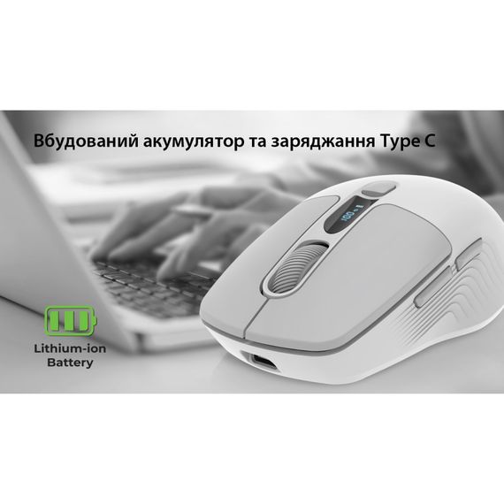 Мишка REAL-EL RM-480W Wireless/Bluetooth White (EL123200050) | Зображення 8