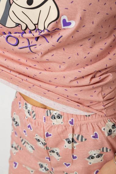 Пижама женская с принтом, цвет персиковый, 243R15420 | Зображення 4