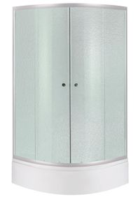 Набір Lidz Душова кабіна Latwa SC90x90.SAT.MID.FR напівкругла, скло Frost 4 мм + Душовий піддон Kapielka ST90x90x26, з панеллю