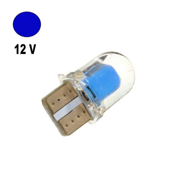 Автолампа Terra T10 / W5W, цоколь W2.1x9.5d, COBx2, силикон, синий, 12V | Зображення 1
