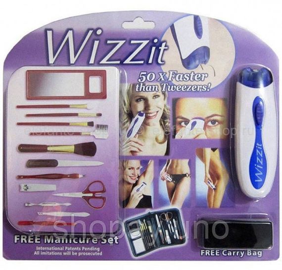 Эпилятор электрический для удаления волос Wizzit с набором инструментов для маникюра 2 в 1 | Зображення 4