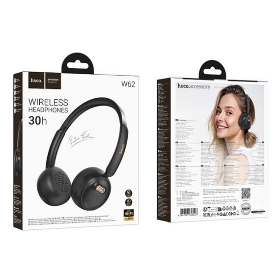 Бездротові навушники HOCO W62 Verso retro BT headphones Black | Зображення 1