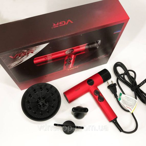 Мощный универсальный фен VGR V-401, Фен обычный для укладки волос Хороший для волос FI-64 | Зображення 9