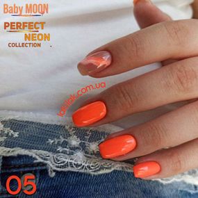 Гель-лак BABY MOON Perfect Neon №05 блідо-кораловий, 6 мл