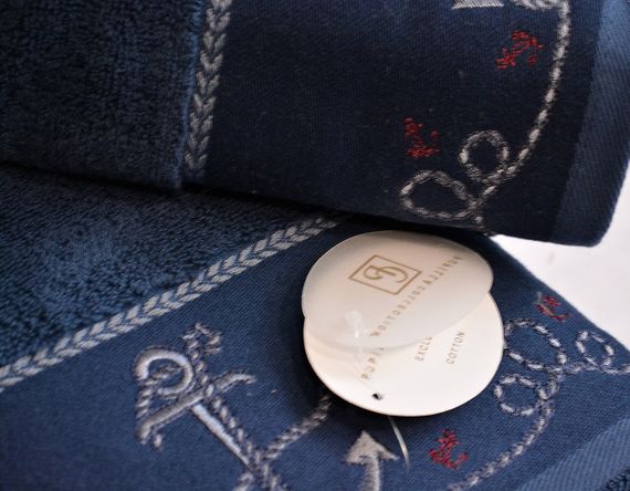 Подарочный набор полотенец Pupilla Pedro v3 Lacivert | Зображення 1