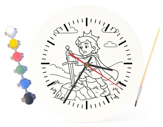 Детский набор для творчества часы-раскраска по мотивам Король Артур и Экскалибур 30 см (Г0034) | Зображення 3