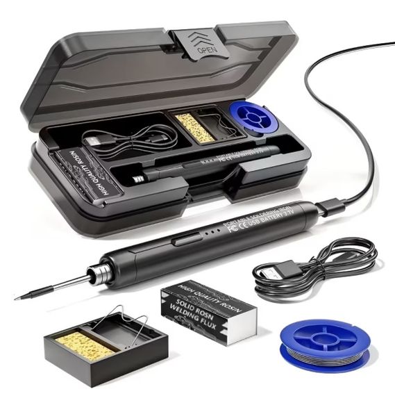 Портативный USB/беспроводной паяльный набор с регулируемой температурой. Черный | Зображення 7