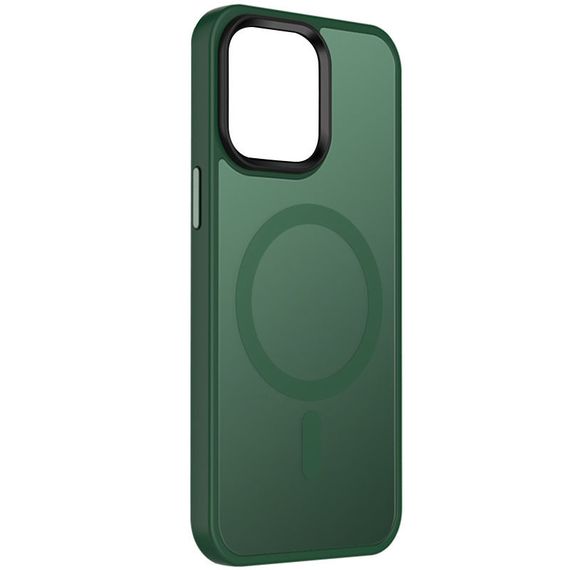 TPU+PC чохол Metal Buttons with MagSafe Colorful для Apple iPhone 15 (6.1") Зелений / Dark Green