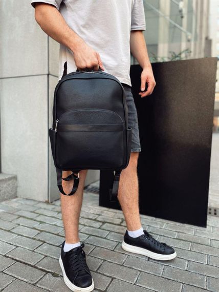 Чоловічий міський шкіряний рюкзак чорний Tiding Bag 60320 | Зображення 9