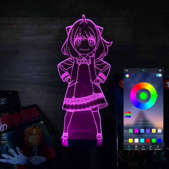 Акриловий світильник-нічник керування з телефона Anya SPY x FAMILY tty-n001758