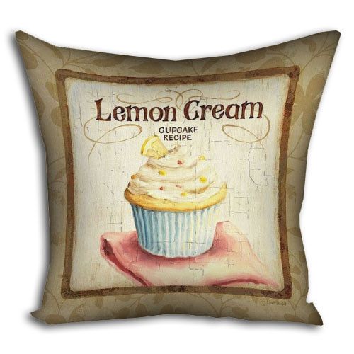 Подушка габардинова з принтом Lemon cream 30x30 (3P_PW051)