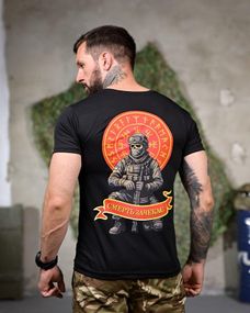 Тактическая потоотводящая футболка Смерть зачекає black РП7339