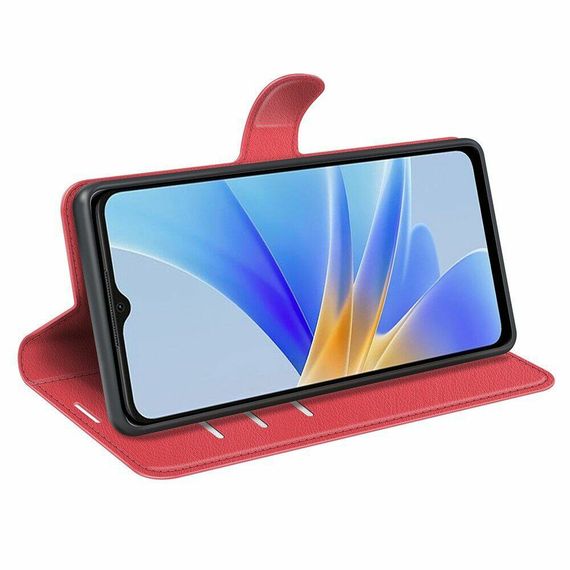 Чохол книжка з кишенями для карт на Oppo A17 / A17K колір Червоний | Зображення 2