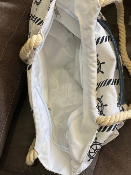 Женская большая пляжная сумка с якорем одно отделение на молнии AV2310/1 размер 44/40, синяя | Зображення 1