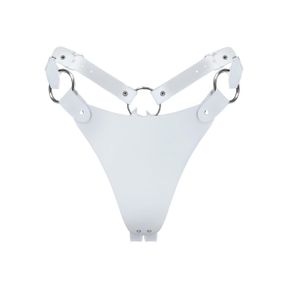 Трусики з натуральної шкіри Feral Feelings - String Bikini White Sex Aura