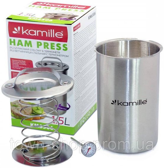 Ветчинница Kamille (шинковар) Ø12х20см, 1.5л с термометром KM-6506 | Зображення 2