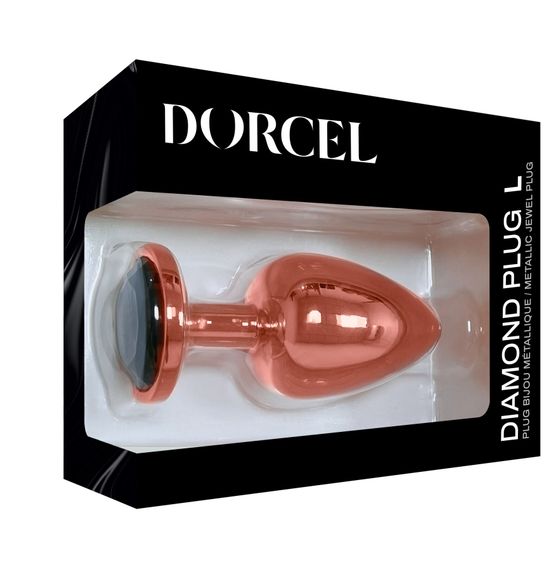 Металева анальна пробка із прикрасою у вигляді кристалу Dorcel - Diamond Plug Rose Gold L | Зображення 5