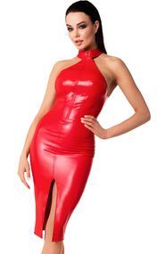 Сукня Noir Handmade F354 Red powerwetlook dress - S