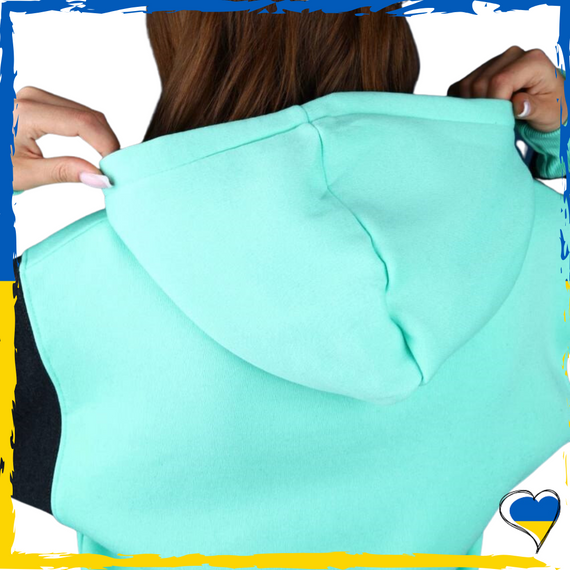 Худі жіноче на флісі м'ята колір. Худі з двунитки. M/L, XL/2XL | Зображення 2