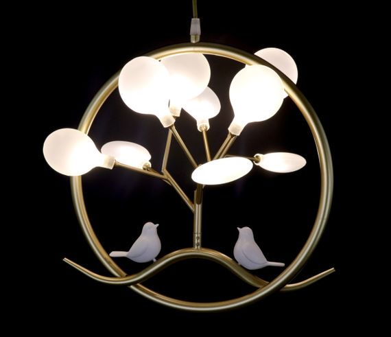 Люстра підвісна на 9 лампочок 26041 Золото 45-110х40х40 см. | Зображення 6