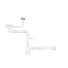 Сифон для кухонної мийки Kroner KRP - KS02S-1 3 1/2"х40/50 мм з відводом для пральної машини, з квадратним пер