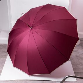 Класична парасолька-тростина з чохлом напівавтомат з поліестеру міцна надійна 12 спиць діаметр 120 см Червоний HP-23-16R