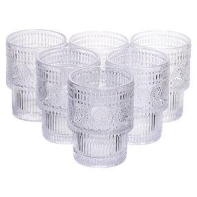 Набор стеклянных стаканов 6 (шт) 200 (мл) для лимонадов, сока, воды, коктейлей стаканы из толстого стекла HP-19-178-3