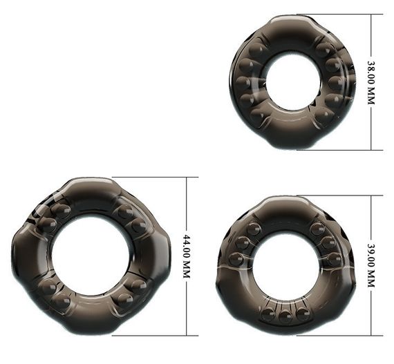 Набір із 3-х ерекційних кілець COCK THREE RINGS, BI-210263 Sex Aura | Зображення 5