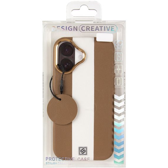 Шкіряний чохол Rally with Magnetic Fit для Apple iPhone 17 (6.3") Beige / White | Зображення 1