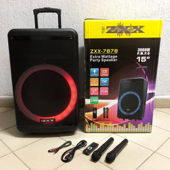 Акустична переносна колонка ZXX-7878/8161 600 Вт 15" 72х42х35см | Зображення 1