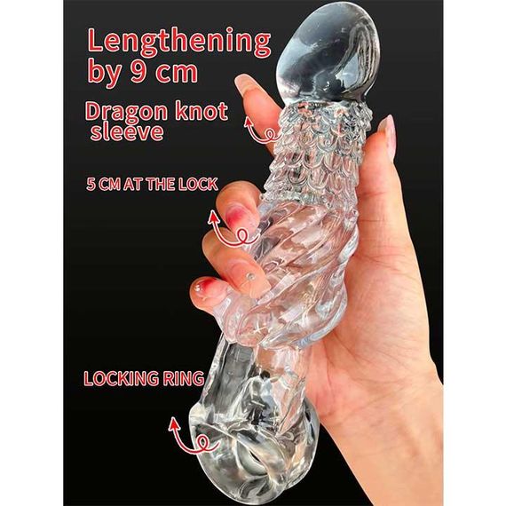 Насадка для збільшення пеніса Crystal Skin збільшує на 9 см | Зображення 4