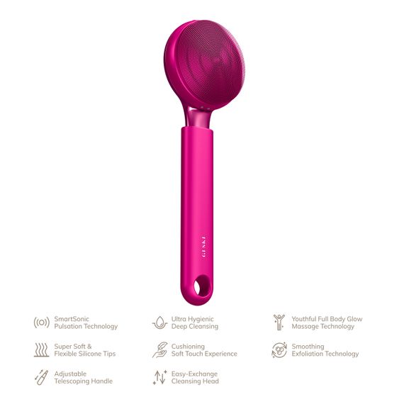 Ультразвукова щітка для всього тіла GESKE Sonic Full-Body Brush&Intensive Exfoliator 8в1 magenta | Зображення 1