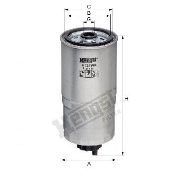 Фильтр топливный BMW E30 M21 85-90 / Fiat Brava/Bravo 1.9 JTD 98-01 / Punto 1.9 JTD 99-12, Hengst, H121WK,