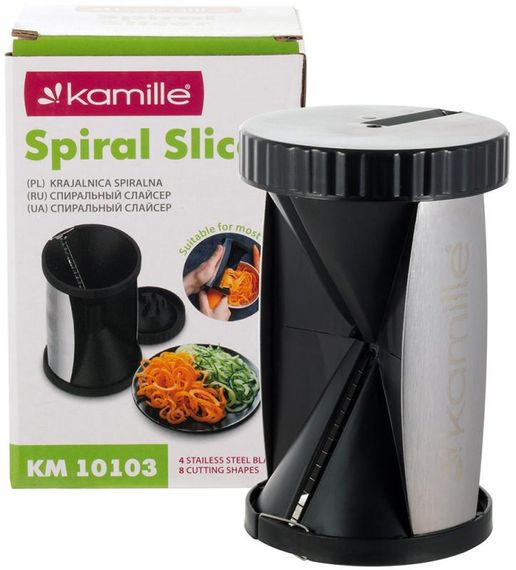 Шинківка спіральна Kamille SpiraLife 11см зі змінними лезами, чорна | Зображення 6