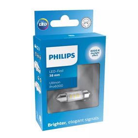 Светодиодная лампа Philips 11854CU60X1 White Ultinon Pro6000 12V C5W 38mm 6000K WHITE (1 шт)