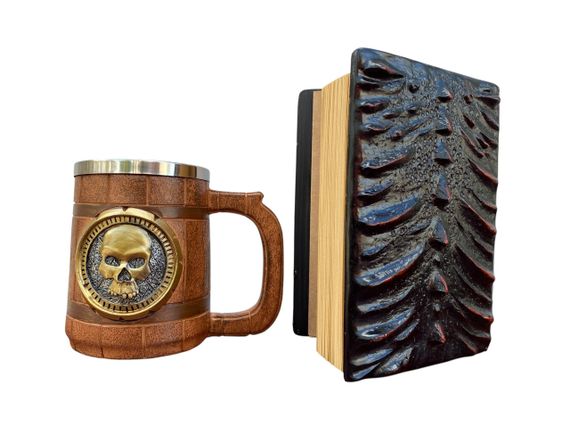 Подарунковий набір Кухоль 3D Череп Gold Rose та Блокнот 3D «Око полум'яного Дракона» | Зображення 1