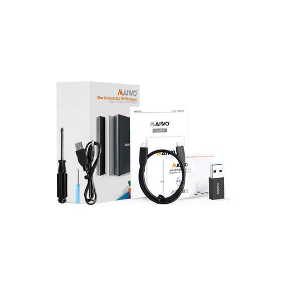 Кишеня зовнішня Maiwo 2*HDD 2.5&quot; SATA/SSD up to 9.5mm USB3.1 GEN2 Type-C, RAID 0,1 (K25272C) | Зображення 2