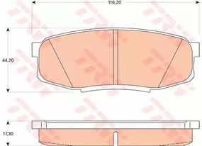 Колодки гальмівні дискові TOYOTA LAND CRUISER UZJ200 07-задн.  TRW (GDB3491)